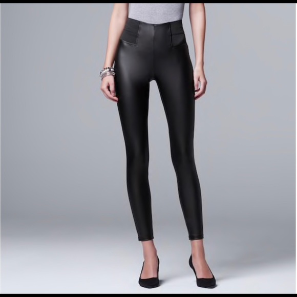 Simply Vera Wang Faux Leather Leggings 